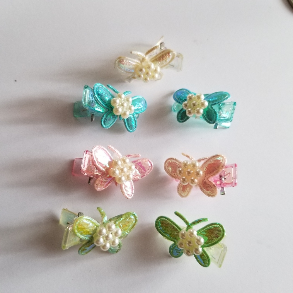 Lot of hair clips vintage to newer barrettes butterfly holiday Christmas - Picture 11 of 12